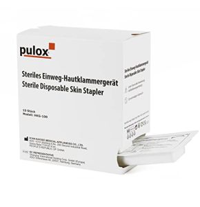 10x Pulox Disposable Skin Stapler Single-Use Sterile Instrument with 35 Skin Staples