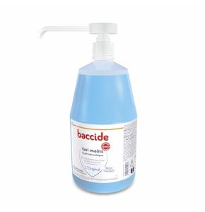 Baccide - Hydroalcoholic Gel - Eliminates 99.9% of Viruses and Bacteria - 96.8% Water and Plant-Based Ingredients - Made in France - 1L