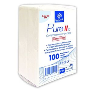 LCH – Compresses Pure N Non Tissé Non Stériles – Douces au Toucher – Ne se Déforment Pas – N’adhèrent pas à la Peau – Compatibles avec Toutes les Solutions Antiseptiques