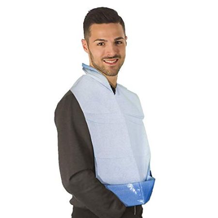 900 Bavoirs Pour les Adultes à Usage Unique en Cellulose et Polyéthylène Avec Poche Réservoir et Lacets Perforés, Pré-Découpés, Absorbants ...