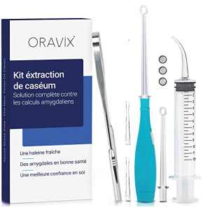 Kit hygiène des amygdales en Acier inoxydable | 3 outils pour l’extraction et la prévention de caséum | Élimination de la mauvaise haleine | ...