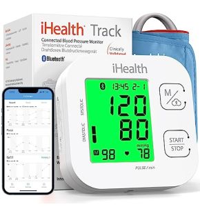 iHealth Track - Tensiomètre Bras pour Mesure Tension Artérielle, Pouls - 99 Mémoires - Affichage 3 Couleurs sur Écran LCD, Brassard Longue Portée