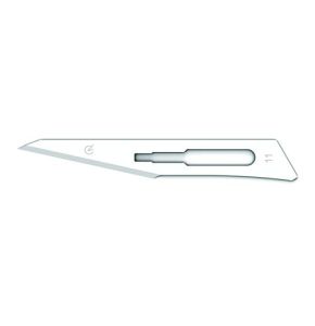 Gima - Lames en Acier de Carbone avec Pointe de Sécurité Arrondie, Stériles, Jetables, Taille n°11, 100 Lames Emballées Individuellement