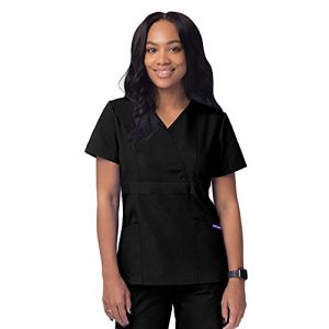 Sivvan Haut Cache-cœur Scrubs pour Femmes - S8302 - Noir - Taille L