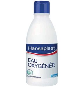 HANSAPLAST Eau oxygénée 10 volumes (250 ml), Désinfectant nettoyage et hygiène de la peau, Antiseptique pour désinfection des petites plaies o...