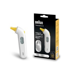 Thermomètre auriculaire Braun ThermoScan 3 (précision professionnelle ; indicateur acoustique de fièvre ; sûr, hygiénique, pour toute la famille ; nouveau-né) IRT3030 Thermomètre auriculaire Braun ThermoScan 3 (précision professionnelle ; indicateur acoustique de fièvre ; sûr, hygiénique, pour toute la famille ; nouveau-né) IRT3030