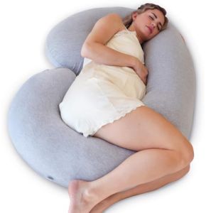 Pharmedoc Coussin de Grossesse en C avec Housse en Jersey – Soutien Maternité Complet