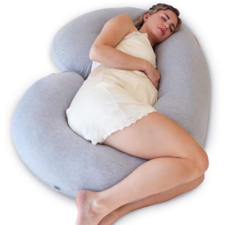 Pharmedoc Coussin De Grossesse De Corps avec Housse en Jersey, en Forme De C Full Body Pregnancy Pillow with Jersey Cover, C Shaped, Maternity Supp...