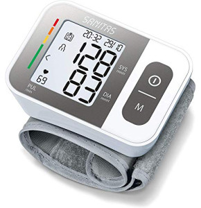 Sanitas SBC 15 Tensiomètre au poignet, mesure entièrement automatique de la pression artérielle et du pouls, fonction d'avertissement en cas de ...