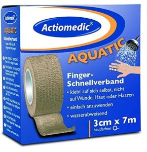 Actiomedic I Bande De Sparadrap Élastique Étanche, Auto-Adhésif, Pansement Doigts Déchirable Bleu/Blanc/Couleur De Peau