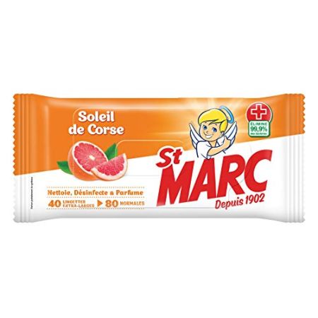 St Marc Lingettes Antibactériennes Soleil de Corse x 80