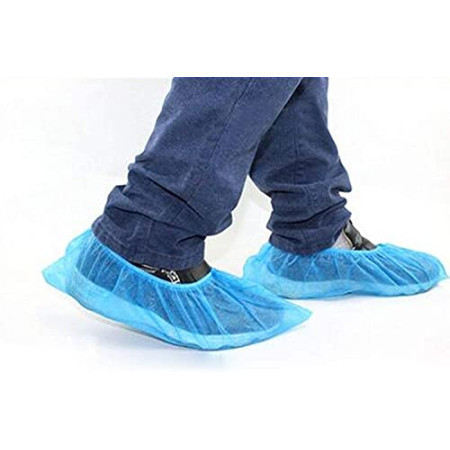 Lot de 2000 Sur-chaussures jetables taille unique antidérapante : Couvre chaussures, chausson jetables gaufrées Couleur bleu qualité médicale