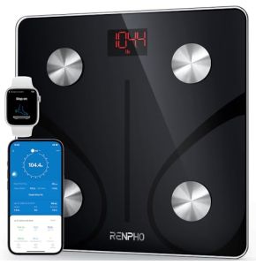 RENPHO Balance Pese Personne, Balance Connectée Bluetooth Pèse Personne Impédancemètre, Balance Impedancemetre avec 13 Données Corporelles (BM...