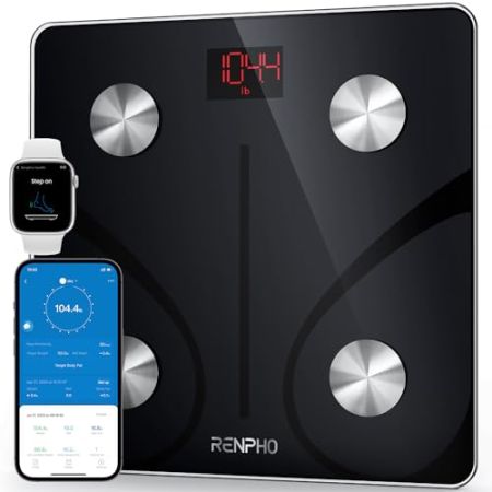 RENPHO Balance Pese Personne, Balance Connectée Bluetooth Pèse Personne Impédancemètre, Balance Impedancemetre avec 13 Données Corporelles (BM...