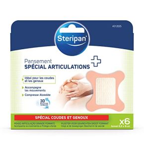 Steripan - Joint Bandages - Large Size - Ideal for Elbows and Knees - Padded Mesh - Accompanies Movements - x6