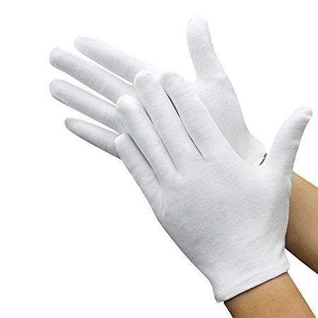 Gants d’examen de bijoux multi-coton blancs pour un travail quotidien, sains, pour homme et femme