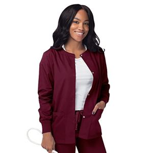 Sivvan Fleece Nurse Top with Front Pressures - Round Neck - S8306 - Burgundy - S