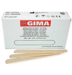 GiMa 25509 Abaisse Langue en bois, bois clair, pack de 100