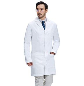 Dr. James Premium Blouse de Laboratoire pour Hommes, Poches pour Smartphone et Tablette, Coupe ajustée, Fermeture à Boutons (XL)