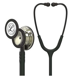 3M Littmann Stéthoscope de Surveillance Classic III, Tubulure Noire, Édition Champagne, 69 cm