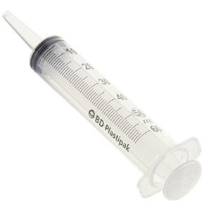 BD Plastipak Needleless Syringe - 50 ml Catheter Cone - Pack of 60 Syringes