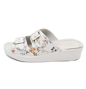 Dr Punto Rosso Medical Comfort 400SBF Sandales Sabots Mules Chaussures en Cuir Femme Dames, Fleur, EU 37