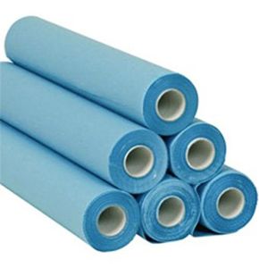 Blue Plasticized Gauze Examination Sheets 36g0/PE/m² - Box of 6 Rolls - 180 Formats - 50x38cm - J267GSM