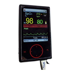 Digital Pulse Oximeter with TFT Screen, Lithium Battery, Small and Convenient | Black | Mobiclinic