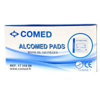 70° Alcohol Pads/Compresses Alcomed 2 boxes of 100 - Certified by France Medical Industrie