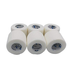 PintoMed - Bandage Cohésif - 6 Rouleaux Blanc X 5 cm X 4,5 m Autoadhésif, Sports Bande, Premiers Secours Adhésif, Vet Wrap