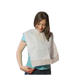 Medical Sud Professional 50 Bavoirs Pour Les Adultes À Usage Unique En Cellulose Et Polyéthylène Avec Poche Réservoir Et Lacets Perforés