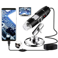 Microscope numérique USB, Endoscope de grossissement 40X-1000X Portable Bysameyee, Microscope Digital 8 LED pour Windows 7/8/10 Mac Linux sous And...
