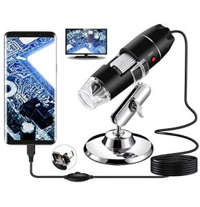 Microscope numérique USB, Endoscope de grossissement 40X-1000X Portable Bysameyee, Microscope Digital 8 LED pour Windows 7/8/10 Mac Linux sous And...