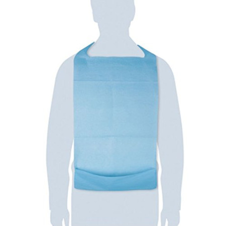Disposable Polyethylene Bibs (100 pieces) - Tear-Resistant and Waterproof with Pocket