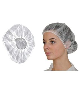 Vivezen - Pack of 100 Disposable Hair Caps in Non-Woven Polypropylene with Elastic Fit