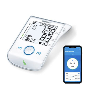Beurer BM 85 Tensiomètre à bras, avec indicateur de repos breveté, batterie Li-Ion pratique, connexion App avec protection des données certifiée