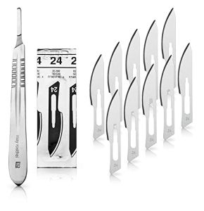 May Set with 10 x Scalpel Blades no. 24 - Sterile Carbon Steel Blade and 1 x Scalpel Handle Figure no. 4 in Stainless Steel
