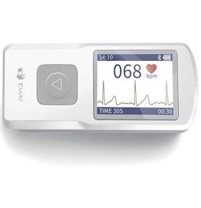 EMAY Bluetooth Moniteur ECG Portable (for iPhone & Android, Mac & Windows), Moniteur ECG Personnel sans Fil, Mobile Electrocardiographe, Mesure la ...