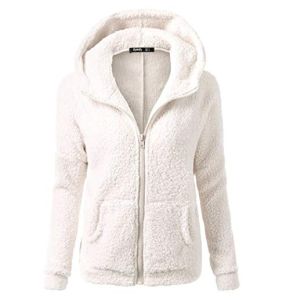 Zyueer Thick Warm Winter Coat Sweatshirt Cardigan Hoodies Vintage Jacket Women Chic Wool Hooded Coat