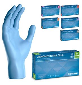 ARNOMED Blue Nitrile Gloves Size M - 100 Pieces Box