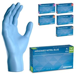 ARNOMED Blue Nitrile Gloves Size M - 100 Pieces Box