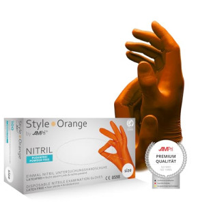 Style Orange Lot de 100 gants d'examen en nitrile non poudrés Jaune Taille XS