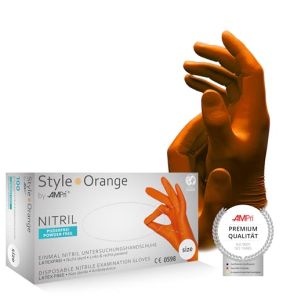 Style Orange Lot de 100 Gants d'Examen en Nitrile Non Poudrés Jaune Taille XS