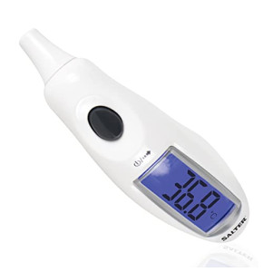 Salter TE-150-EU Thermomètre Médical d'Oreille Numérique, Grand Écran, Thermometre Auriculaire, Facile à Lire, Alarme de Fièvre, Fahrenheit/C...