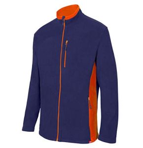 Velilla 201504 Bicolor Fleece Jacket, Navy Blue and Orange, Size 2XL