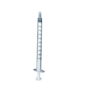 PintoMed Needle-Free Syringe, Single Use, 3 Pieces, Sterile, Luer Slip - Pack of 100 - 1 ml