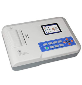 AIESI® Électrocardiographe à 3 canaux interprétatif ECG300G avec logiciel de connexion à un PC et imprimante thermique intégrée haute résol...