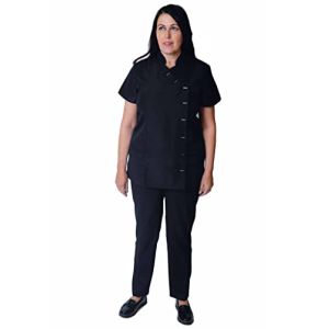 Black Tunic for Beauty Salon Spa Esthetician Massage Uniform Black Size 42