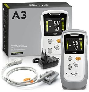 AIESI® Professional Fingertip Pulse Oximeter Certified with Color Screen and Motion-Resistant Probe for Adults A3 - Extremely Accurate