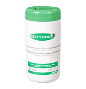 Aseptonet Box of 100 Cleaning Disinfectant Wipes